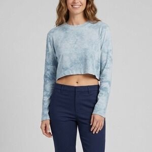 Cotton Citizen Tokyo Tie Dye Crop Long Sleeve Shirt Tee Slub Cotton Size Large